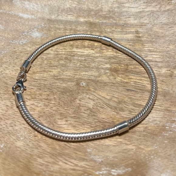 Charm Snake Chain 925 Sterling Silver Italy Bracelet - Picture 4 of 10